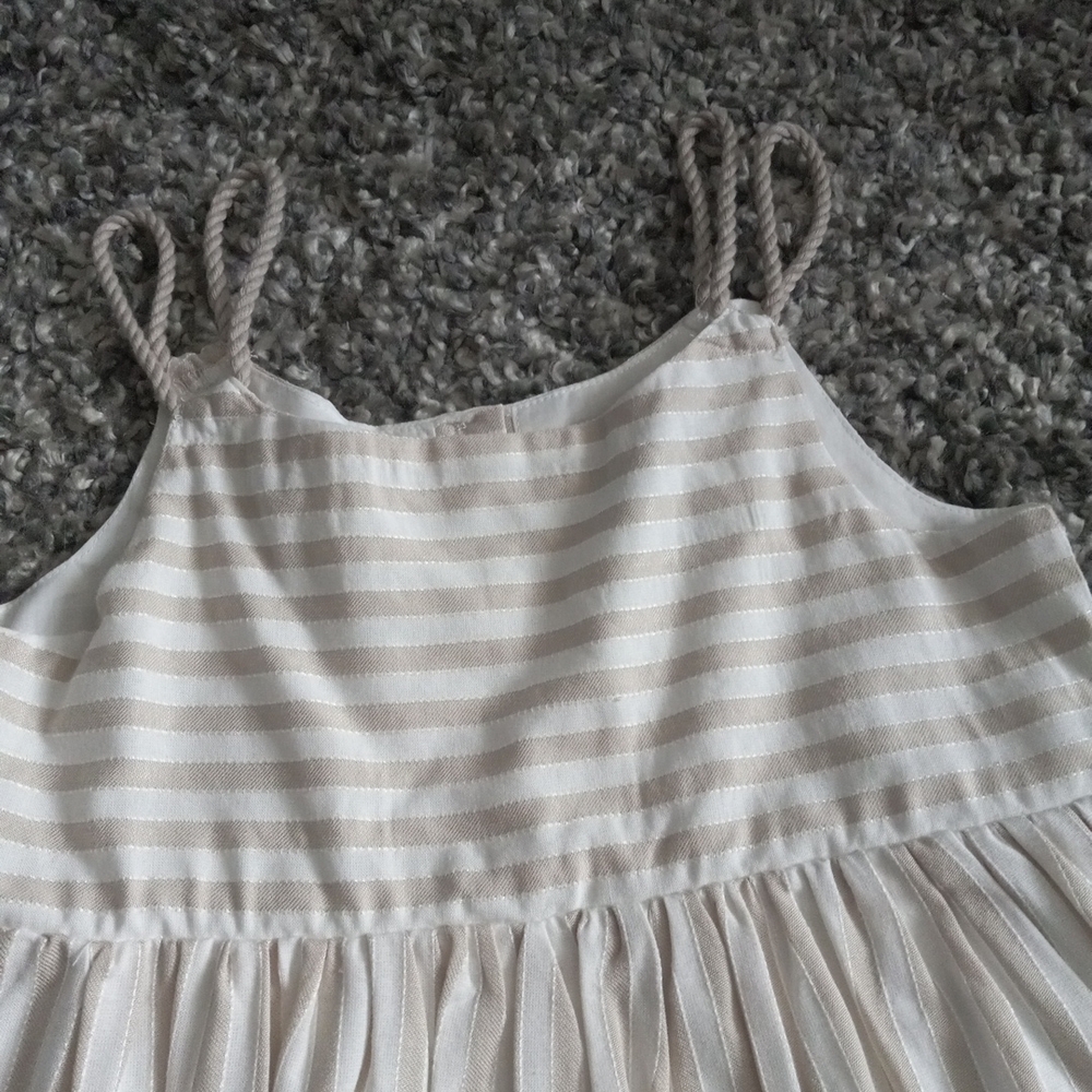 Tahari Girl Dress White And Cream Striped Size 8 - Picture 3 of 10